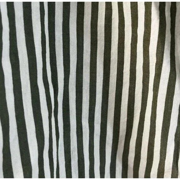 Maeve Anthropologie Shirt Womens L Striped Oversized Button Up Long Sleeve Green - Picture 3 of 6
